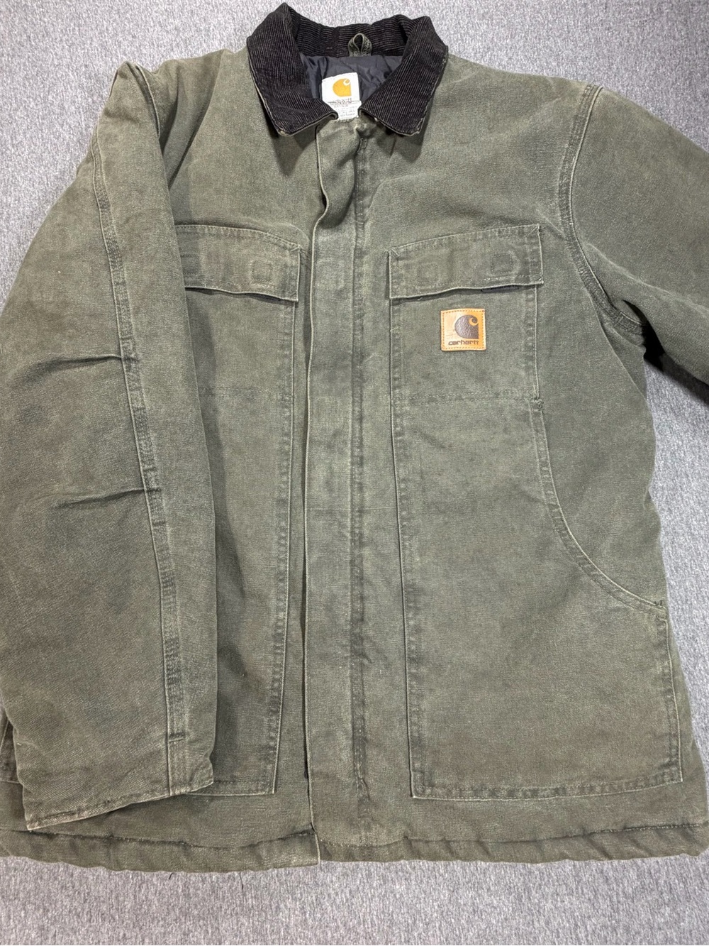 Carhartt C26 MOS Sandstone Arctic Traditional Coat Moss Green Medium Vintage Y2K